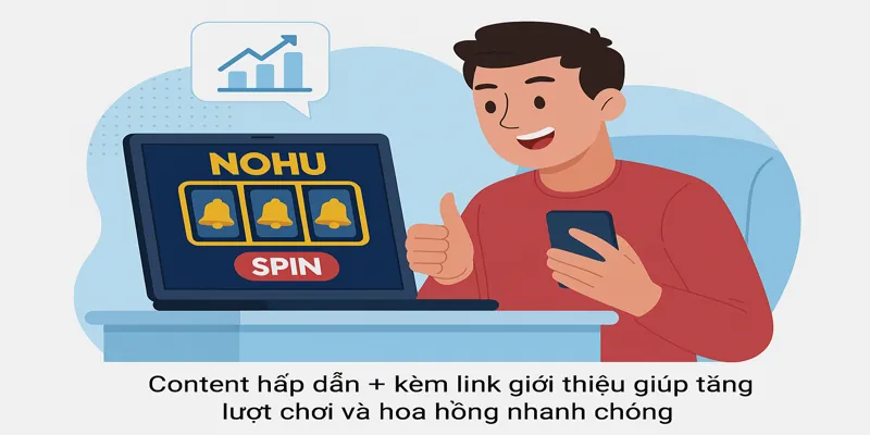 Content hấp dẫn + kèm link giới thiệu giúp tăng lượt chơi và hoa hồng nhanh chóng