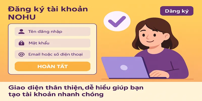 Giao diện thân thiện, dễ hiểu giúp bạn tạo tài khoản nhanh chóng
