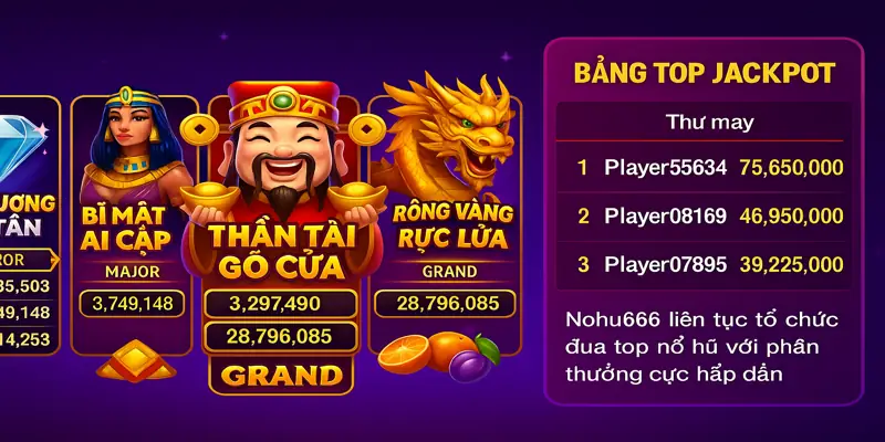 Nohu666 liên tục tổ chức đua top nổ hũ với phần thưởng cực hấp dẫn