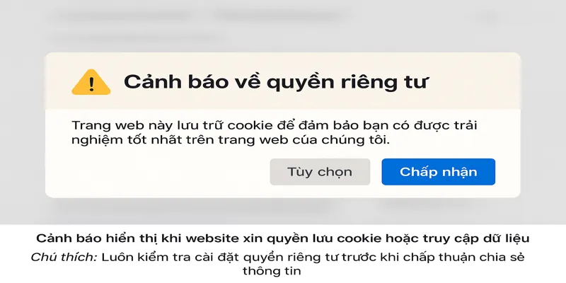 Luôn kiểm tra cài đặt quyền riêng tư trước khi chấp thuận chia sẻ thông tin