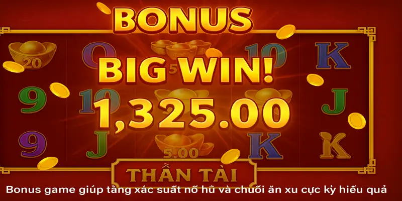 Bonus game giúp tăng xác suất nohu và chuỗi ăn xu cực kỳ hiệu quả